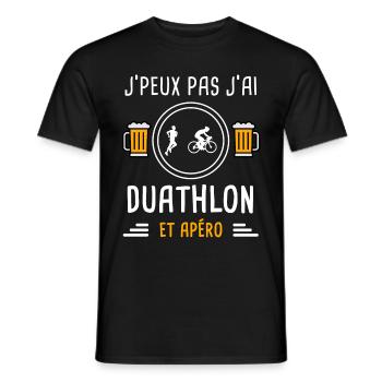 je peux pas j'ai duathlon sport apéro cadeau - T-shirt homme - noir - Devant - AI Model Male 178 light (178cm)