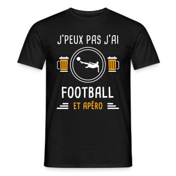 je peux pas j'ai football foot apéro cadeau - T-shirt homme - noir - Devant - AI Model Male 178 light (178cm)