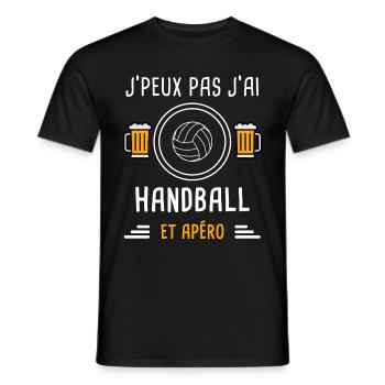 je peux pas j'ai handball apéro cadeau - T-shirt homme - noir - Devant - AI Model Male 178 light (178cm)