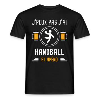 je peux pas j'ai handball joueur apéro cadeau - T-shirt homme - noir - Devant - AI Model Male 178 light (178cm)