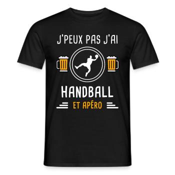je peux pas j'ai handball sport apéro cadeau - T-shirt homme - noir - Devant - AI Model Male 178 light (178cm)