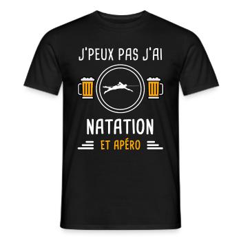 je peux pas j'ai natation nageur apéro cadeau - T-shirt homme - noir - Devant - AI Model Male 178 light (178cm)