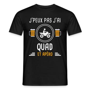 je peux pas j'ai quad apéro cadeau - T-shirt homme - noir - Devant - AI Model Male 178 light (178cm)