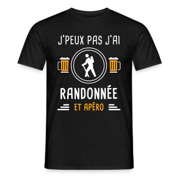 je peux pas j'ai randonnée apéro cadeau - T-shirt homme - noir - Devant - AI Model Male 178 light (178cm)