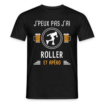 je peux pas j'ai roller apéro cadeau - T-shirt homme - noir - Devant - AI Model Male 178 light (178cm)