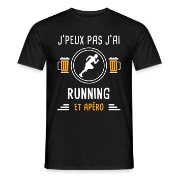 je peux pas j'ai running apéro cadeau - T-shirt homme - noir - Devant - AI Model Male 178 light (178cm)