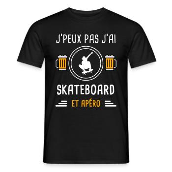 je peux pas j'ai skateboard apéro cadeau - T-shirt homme - noir - Devant - AI Model Male 178 light (178cm)