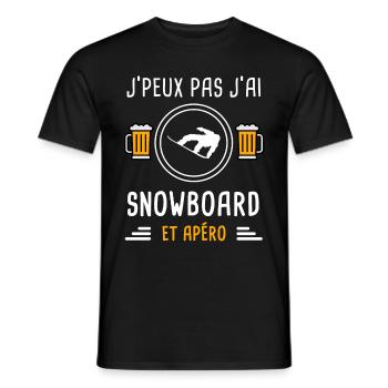je peux pas j'ai snowboard apéro cadeau - T-shirt homme - noir - Devant - AI Model Male 178 light (178cm)