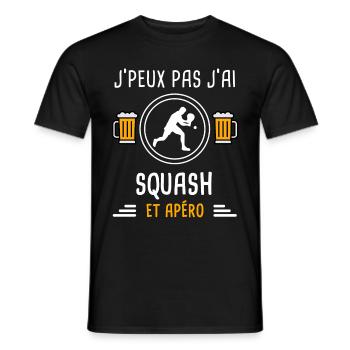 je peux pas j'ai squash apéro cadeau - T-shirt homme - noir - Devant - AI Model Male 178 light (178cm)