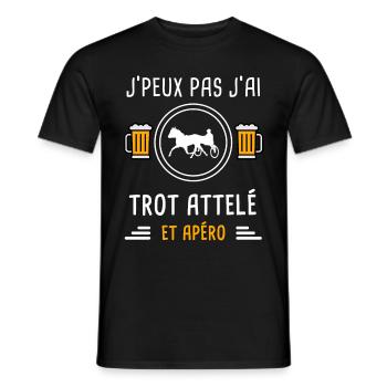 je peux pas j'ai trot attelé apéro cadeau - T-shirt homme - noir - Devant - AI Model Male 178 light (178cm)