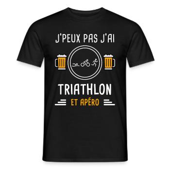 je peux pas j'ai triathlon apéro cadeau - T-shirt homme - noir - Devant - AI Model Male 178 light (178cm)