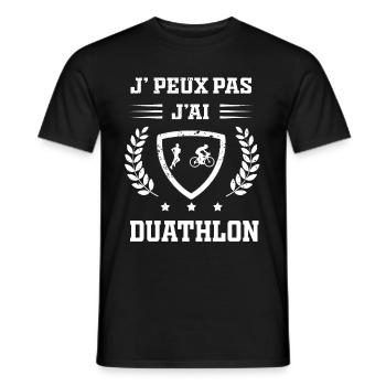 Je peux pas j'ai duathlon humour - T-shirt homme - noir - Devant - AI Model Male 178 light (178cm)