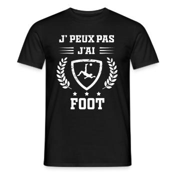 Je peux pas j'ai foot humour - T-shirt homme - noir - Devant - AI Model Male 178 light (178cm)