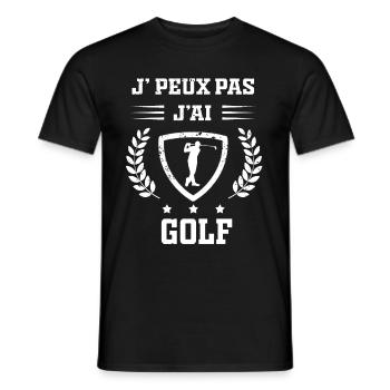 Je peux pas j'ai golf humour - T-shirt homme - noir - Devant - AI Model Male 178 light (178cm)