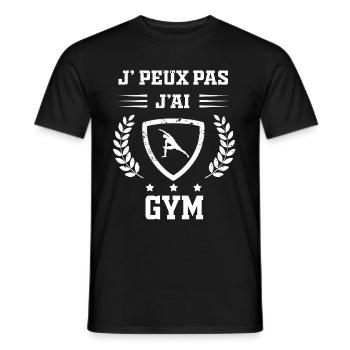 Je peux pas j'ai gym humour - T-shirt homme - noir - Devant - AI Model Male 178 light (178cm)