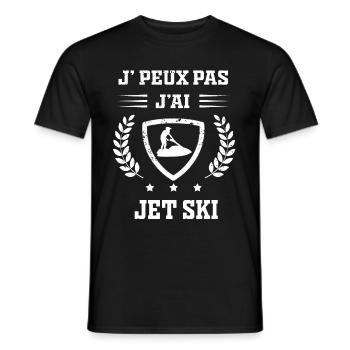 Je peux pas j'ai jet ski humour - T-shirt homme - noir - Devant - AI Model Male 178 light (178cm)