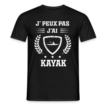 Je peux pas j'ai kayak humour - T-shirt homme - noir - Devant - AI Model Male 178 light (178cm)