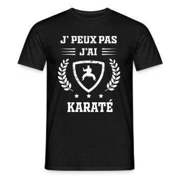 Je peux pas j'ai karaté humour - T-shirt homme - noir - Devant - AI Model Male 178 light (178cm)