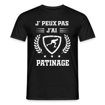 Je peux pas j'ai patinage humour - T-shirt homme - noir - Devant - AI Model Male 178 light (178cm)