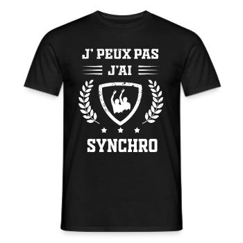 Je peux pas j'ai synchro humour - T-shirt homme - noir - Devant - AI Model Male 178 light (178cm)