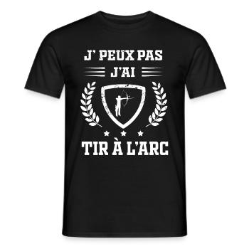 Je peux pas j'ai tir à l'arc humour - T-shirt homme - noir - Devant - AI Model Male 178 light (178cm)