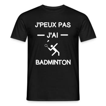 Je peux pas j'ai badminton cadeau badiste - T-shirt homme - noir - Devant - AI Model Male 178 light (178cm)