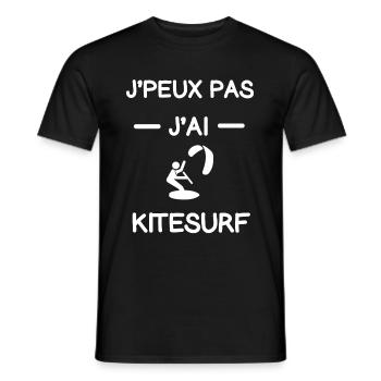 Je peux pas j'ai Kitesurf cadeau kitesurfeur - T-shirt homme - noir - Devant - AI Model Male 178 light (178cm)