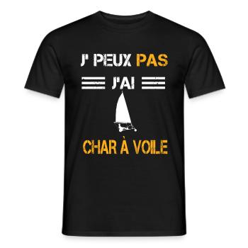 Je peux pas j'ai char à voile cadeau conducteur - T-shirt homme - noir - Devant - AI Model Male 178 light (178cm)