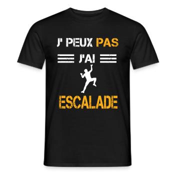 Je peux pas j'ai escalade cadeau grimpeur - T-shirt homme - noir - Devant - AI Model Male 178 light (178cm)