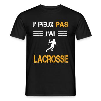 Je peux pas j'ai lacrosse cadeau hockeyeur - T-shirt homme - noir - Devant - AI Model Male 178 light (178cm)
