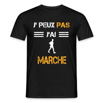 Je peux pas j'ai marche cadeau marcheur - T-shirt homme - noir - Devant - AI Model Male 178 light (178cm)
