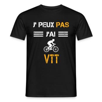 Je peux pas j'ai VTT cadeau cycliste - T-shirt homme - noir - Devant - AI Model Male 178 light (178cm)