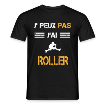 Je peux pas j'ai roller cadeau rolleur - T-shirt homme - noir - Devant - AI Model Male 178 light (178cm)