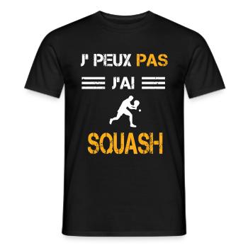Je peux pas j'ai squash cadeau badiste - T-shirt homme - noir - Devant - AI Model Male 178 light (178cm)