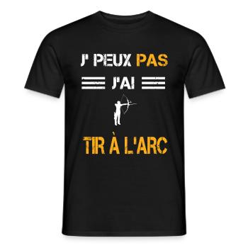 Je peux pas j'ai tir à l'arc cadeau archer - T-shirt homme - noir - Devant - AI Model Male 178 light (178cm)