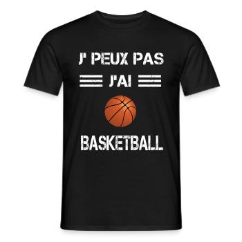 Je peux pas j'ai basketball ballon - T-shirt homme - noir - Devant - AI Model Male 178 light (178cm)