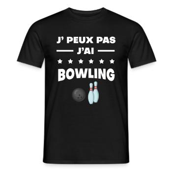 Je peux pas j'ai bowling quilles - T-shirt homme - noir - Devant - AI Model Male 178 light (178cm)