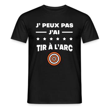 Je peux pas j'ai tir à l'arc cible - T-shirt homme - noir - Devant - AI Model Male 178 light (178cm)