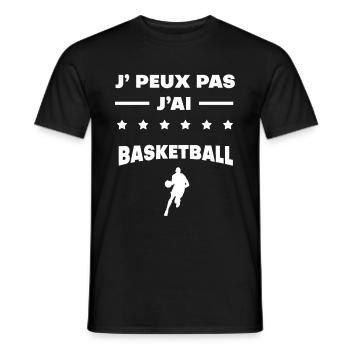 Je peux pas j'ai basketball cadeau basketball - T-shirt homme - noir - Devant - AI Model Male 178 light (178cm)