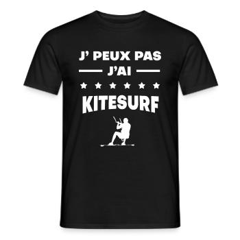 Je peux pas j'ai Kitesurf cadeau Kitesurf - T-shirt homme - noir - Devant - AI Model Male 178 light (178cm)