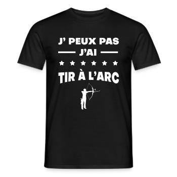 Je peux pas j'ai tir à l'arc cadeau tir - T-shirt homme - noir - Devant - AI Model Male 178 light (178cm)