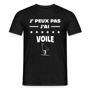 Je peux pas j'ai voile cadeau voile - T-shirt homme - noir - Devant - AI Model Male 178 light (178cm)