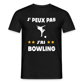 Je peux pas j'ai bowling cadeau bouliste - T-shirt homme - noir - Devant - AI Model Male 178 light (178cm)