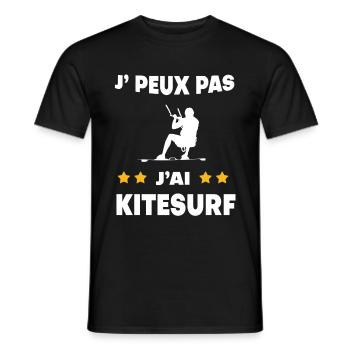 Je peux pas j'ai Kitesurf cadeau kitesurfeur - T-shirt homme - noir - Devant - AI Model Male 178 light (178cm)