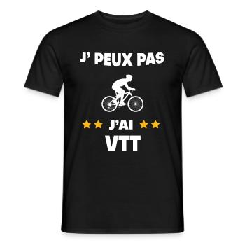 Je peux pas j'ai VTT cadeau cycliste - T-shirt homme - noir - Devant - AI Model Male 178 light (178cm)