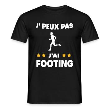 Je peux pas j'ai footing cadeau coureur - T-shirt homme - noir - Devant - AI Model Male 178 light (178cm)