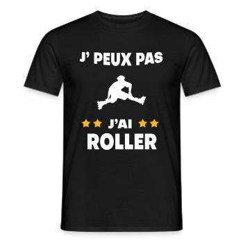 Je peux pas j'ai roller cadeau rolleur - T-shirt homme - noir - Devant - AI Model Male 178 light (178cm)