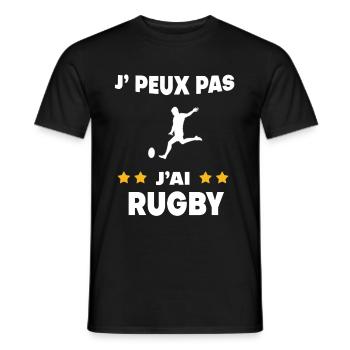 Je peux pas j'ai rugby homme cadeau rugbyman - T-shirt homme - noir - Devant - AI Model Male 178 light (178cm)