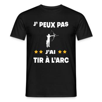 Je peux pas j'ai tir à l'arc cadeau archer - T-shirt homme - noir - Devant - AI Model Male 178 light (178cm)