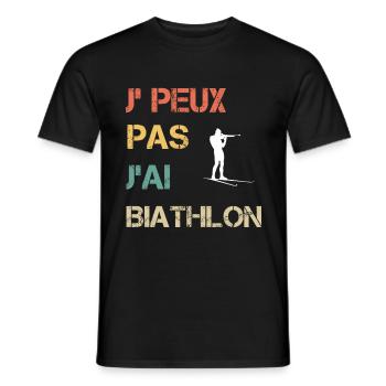 Je peux pas j'ai biathlon vintage drôle - T-shirt homme - noir - Devant - AI Model Male 178 light (178cm)